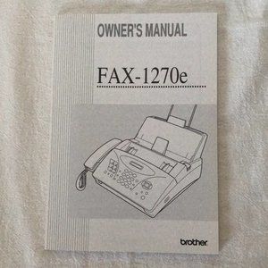 Brother Fax 1270e Owner's Manual
